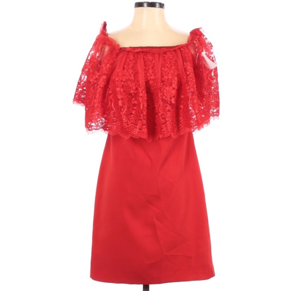 BADGLEY MISCHKA RED MIDI DRESS SIZE 4 - Picture 8 of 9